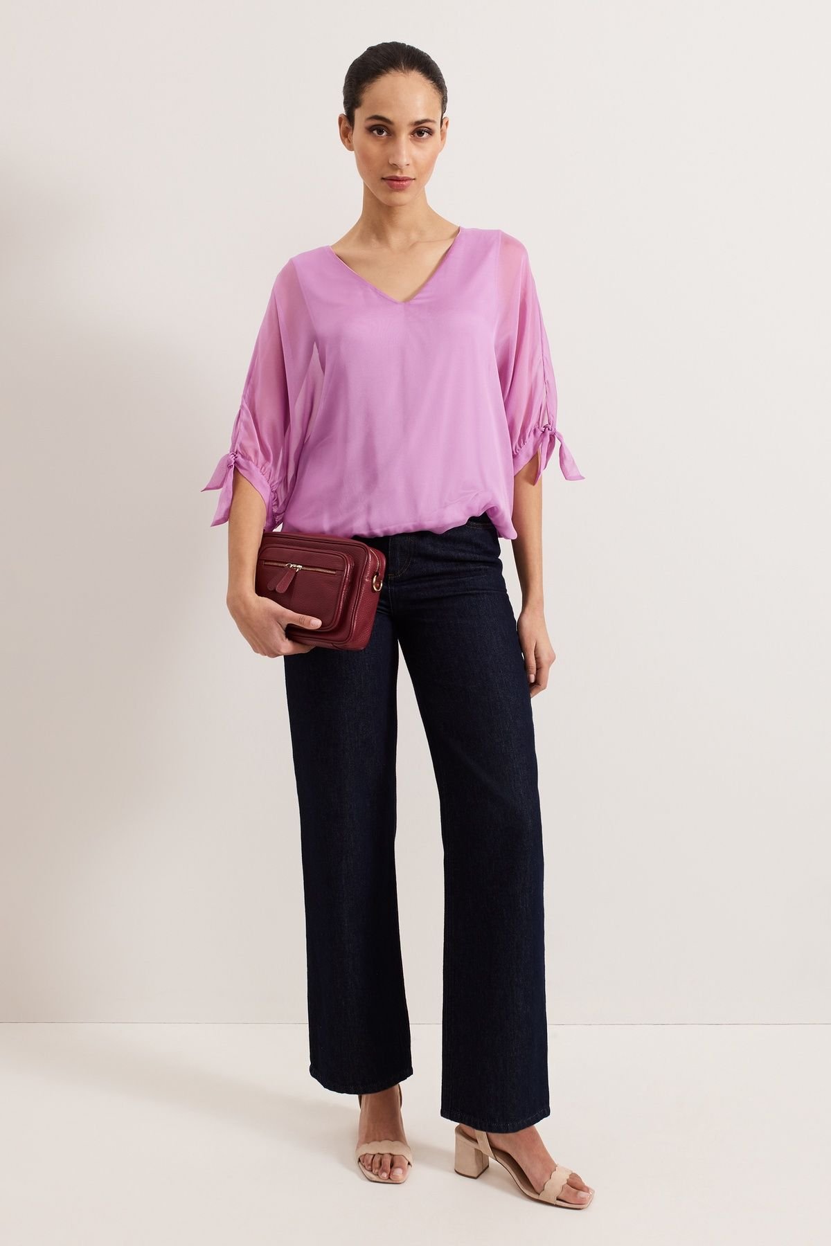 Phase Eight Phase Eight Women's Madison Silk Blouse in Fuchsia - 3