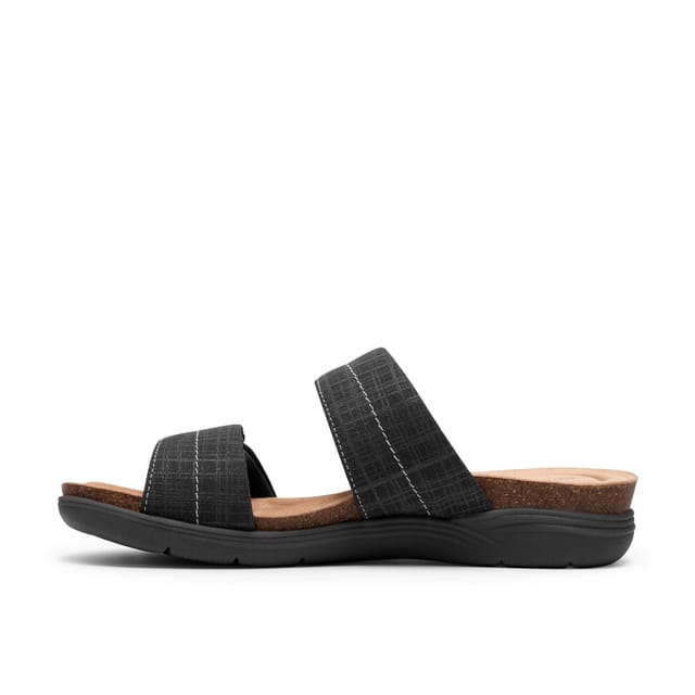 Clarks Clarks Women's April Dusk Black Interest Flat Sandals - 2