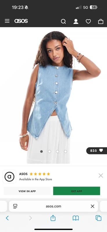 ASOS Denim waistcoat