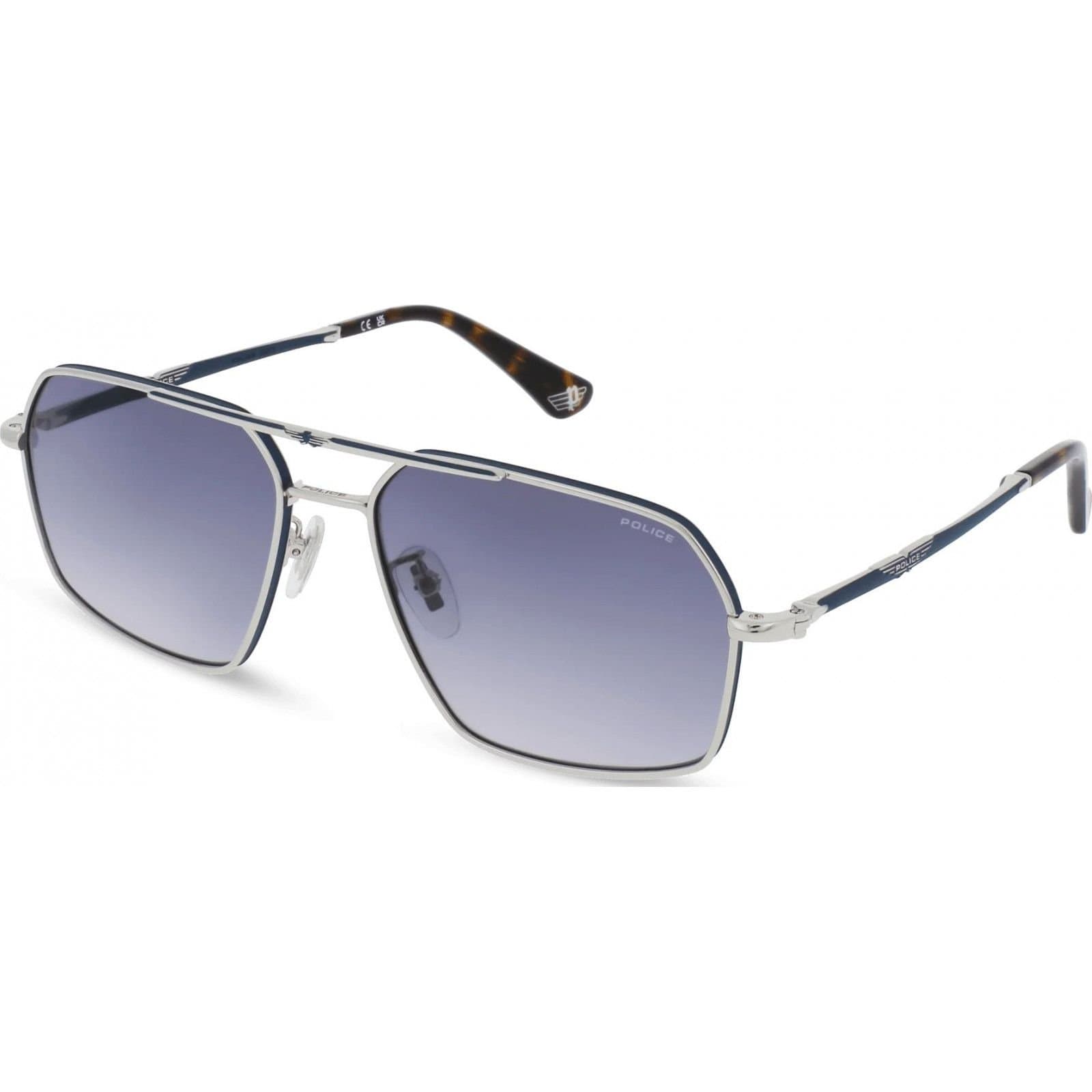 Police Police Men's SPLL86M-580F94 Square/Rectangle Sunglasses in Grey