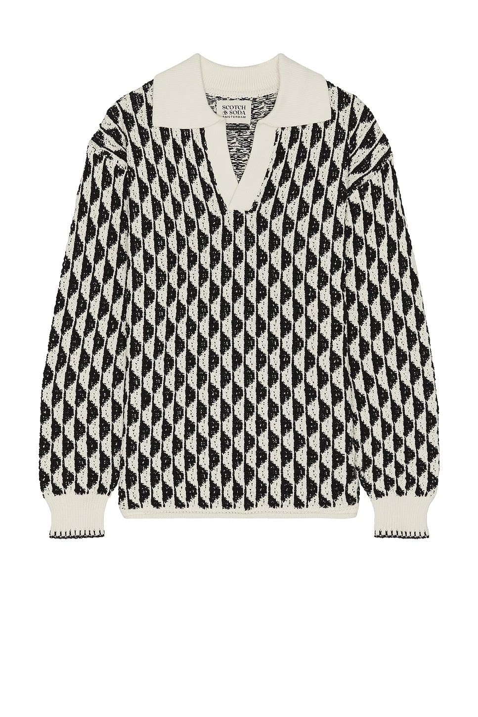 revolve Revolve Scotch & Soda Black & White Imagine Stripe Polo Sweater