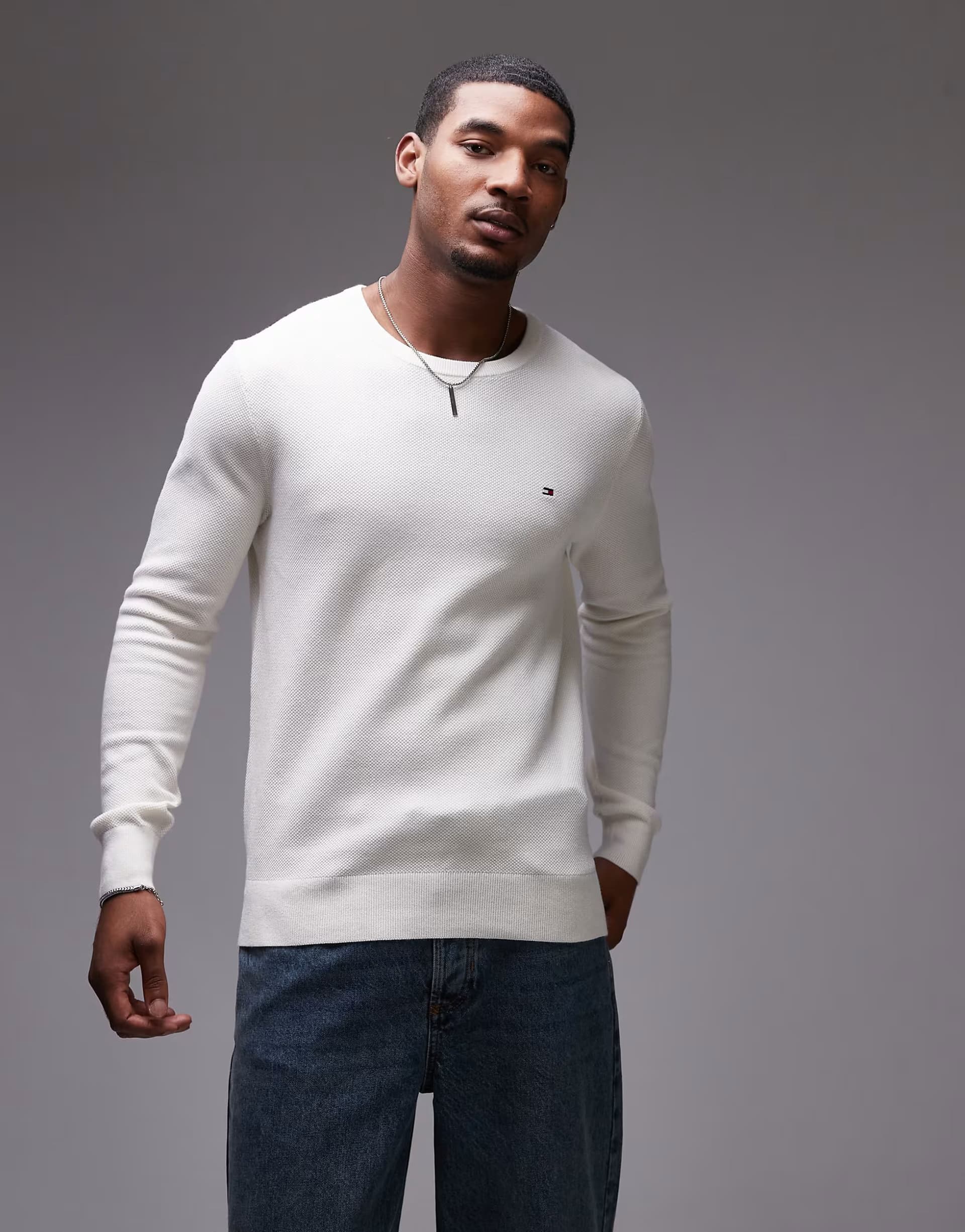 ASOS Tommy Hilfiger Off White Crew Neck Jumper