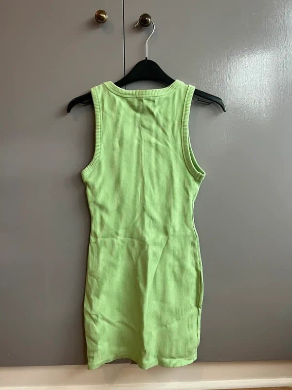 Bershka Bershka Lime Green Ruched Mini Dress
