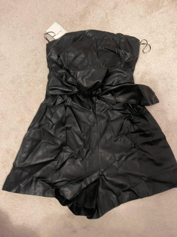 Bershka Bershka leather playsuit