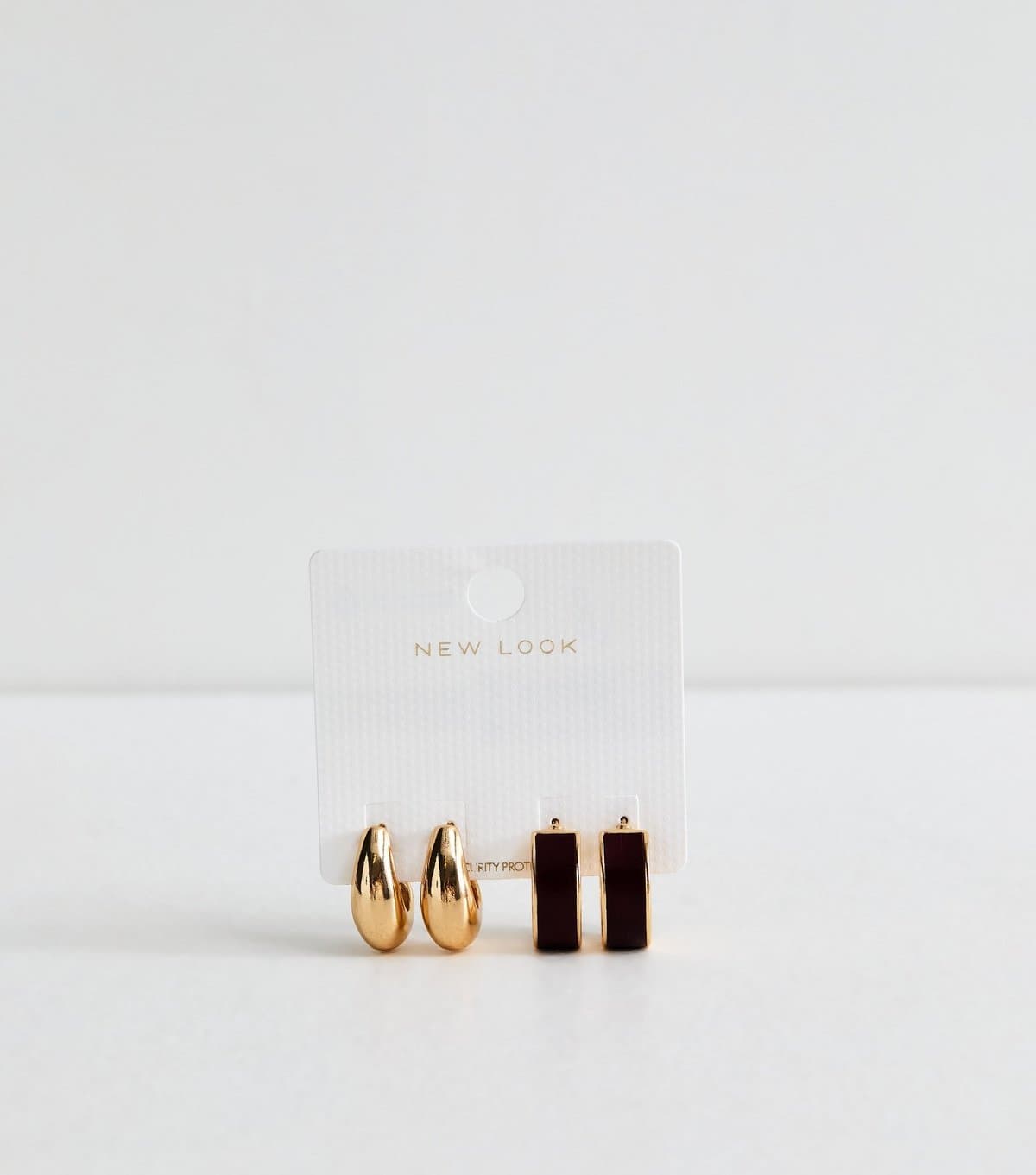 New Look Pack of 2 Teardrop and Croc Embossed Hoop Earrings New Look
