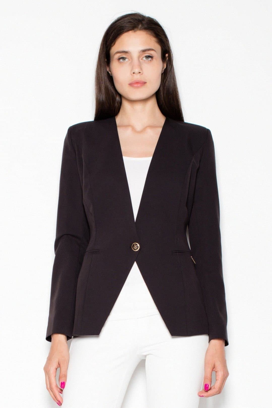 Love Lace Love Lace Black Slim Fit Single Button Jacket
