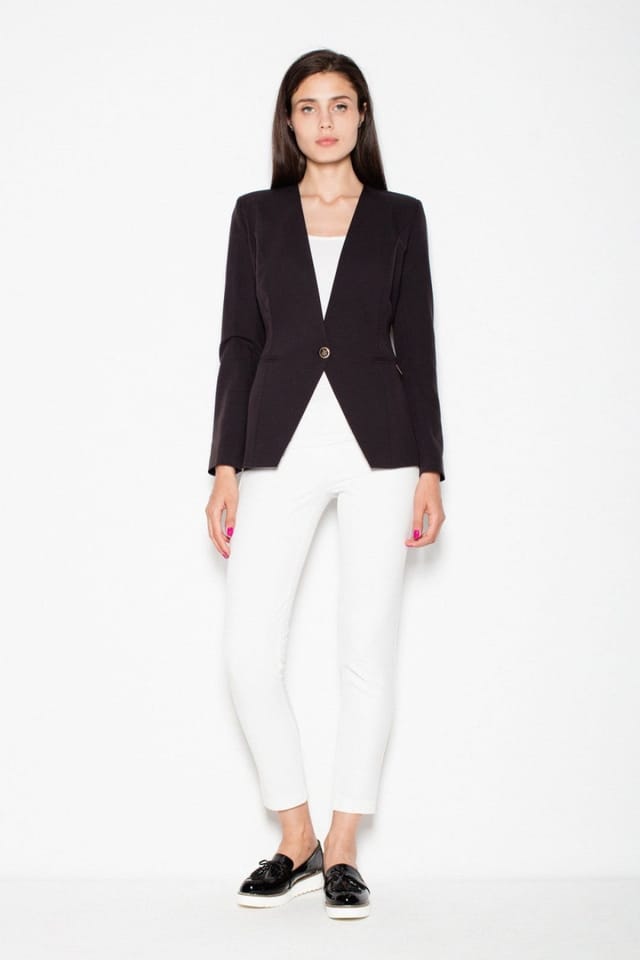 Love Lace Love Lace Women's Slim Fit Single Button Jacket in Black - 2