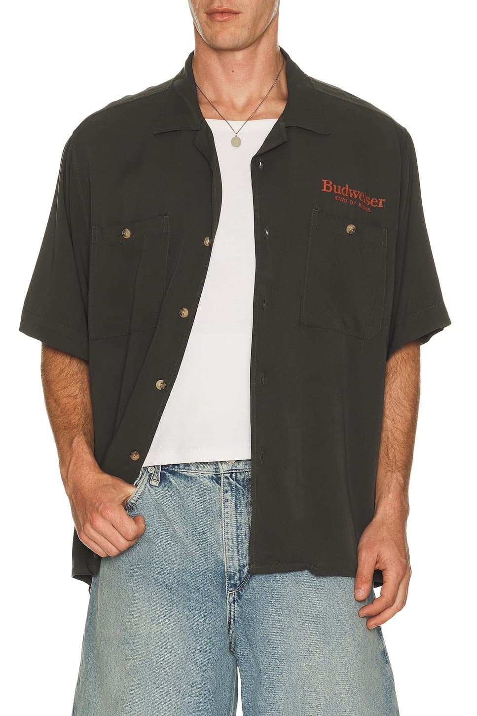 revolve Budweiser King Of Beers Camp Shirt