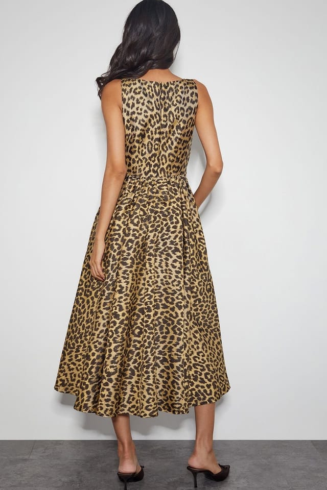 Monsoon Monsoon Women's Sicily Fit & Flare Midi Dress Brown - 3