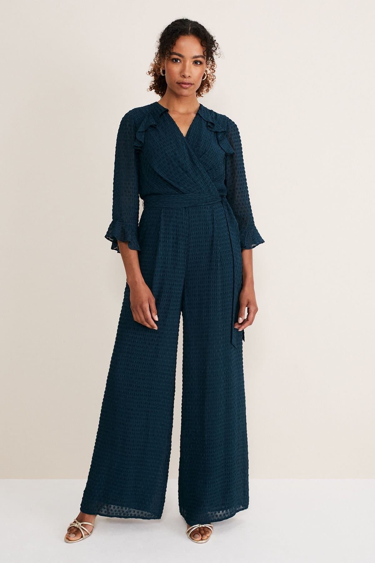 Phase Eight Phase Eight Women's Hattie Wrap Wide Leg Jumpsuit in Dark Navy