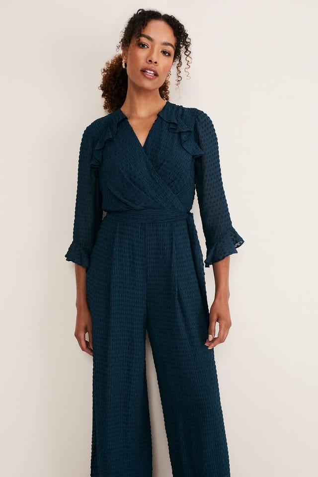 Phase Eight Phase Eight Women's Hattie Wrap Wide Leg Jumpsuit in Dark Navy - 3