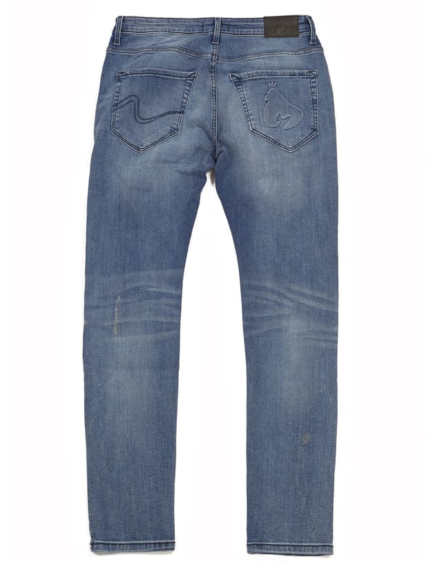 Money Money Men's Ape Embossed Jeans in Mid Blue - 2