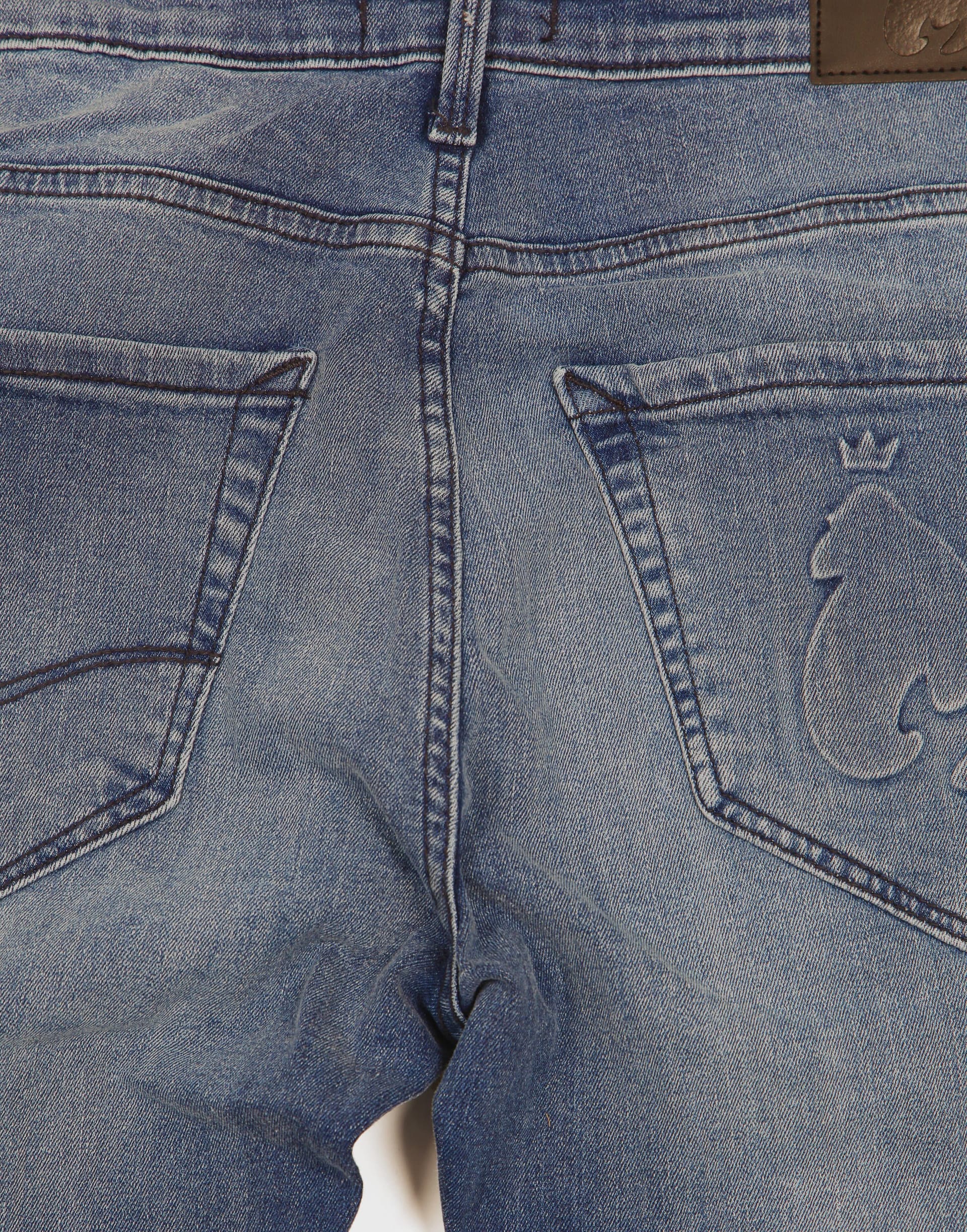 Money Money Men's Ape Embossed Jeans in Mid Blue - 4