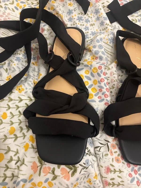 Never Fully Dressed Tie up black sandals