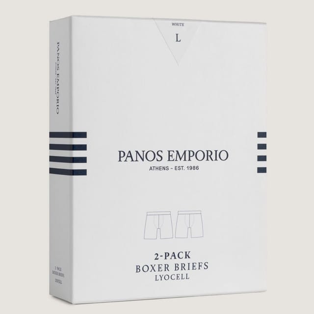 Panos Emporio Panos Emporio Men's Two pack of lyocell boxer in white & elastic waist - 3