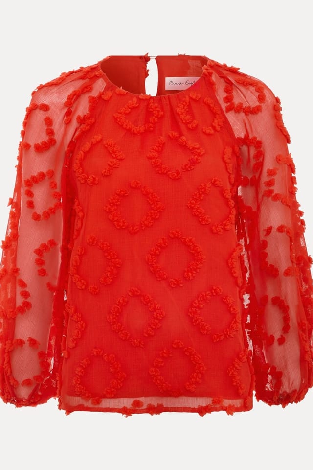 Phase Eight Phase Eight Women's Shayla Textured Blouse in Scarlet - 2