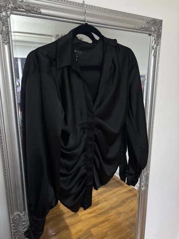 ASOS ASOS luxe silk shirt black