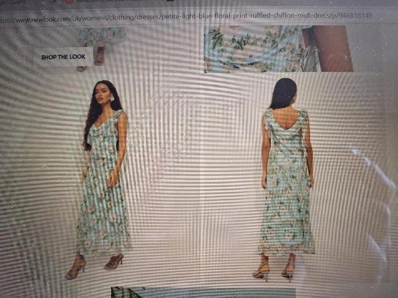 New Look New Look ruffled blue floral chiffon dress. Size 18. - 1