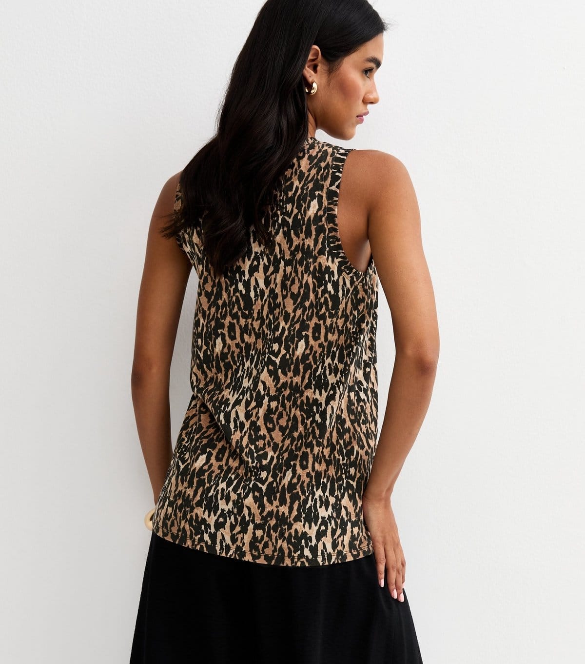New Look Women's Brown Leopard Print Tank Top New Look - 4