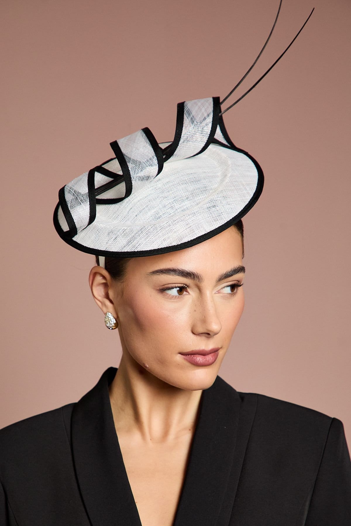 Coast Coast Women's Twist Loop & Quill Fascinator in Mono - 1