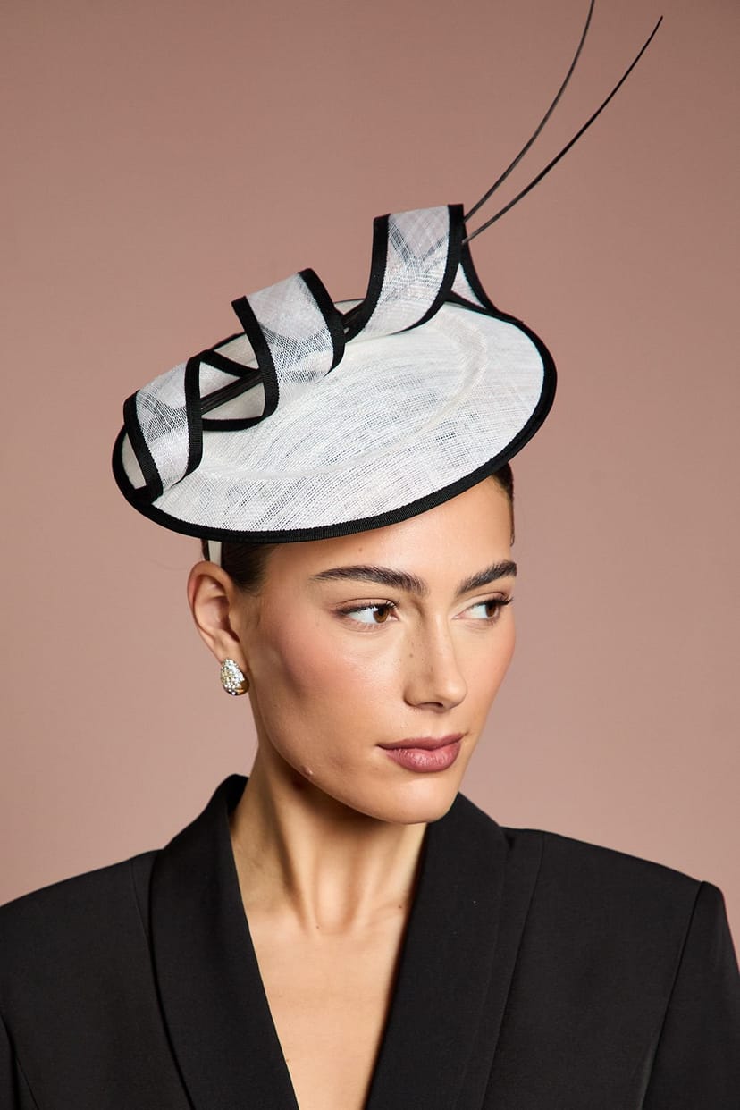 Coast Coast Women's Twist Loop & Quill Fascinator in Mono - 1