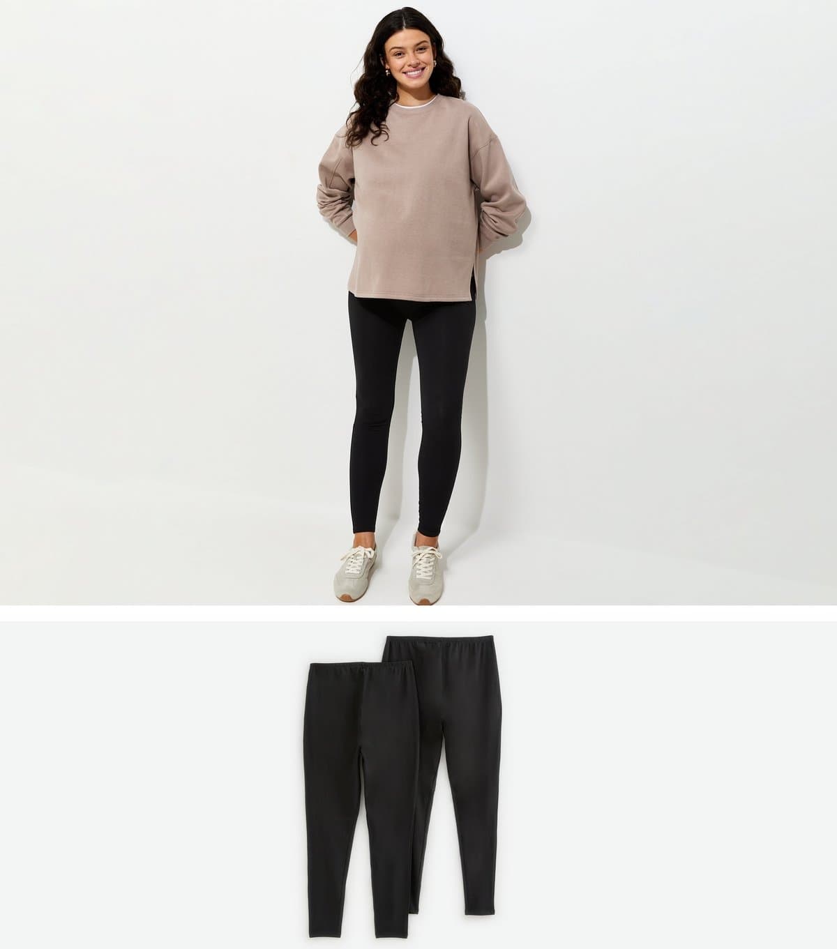 New Look Women's Maternity Pack Of 2 Black Leggings New Look