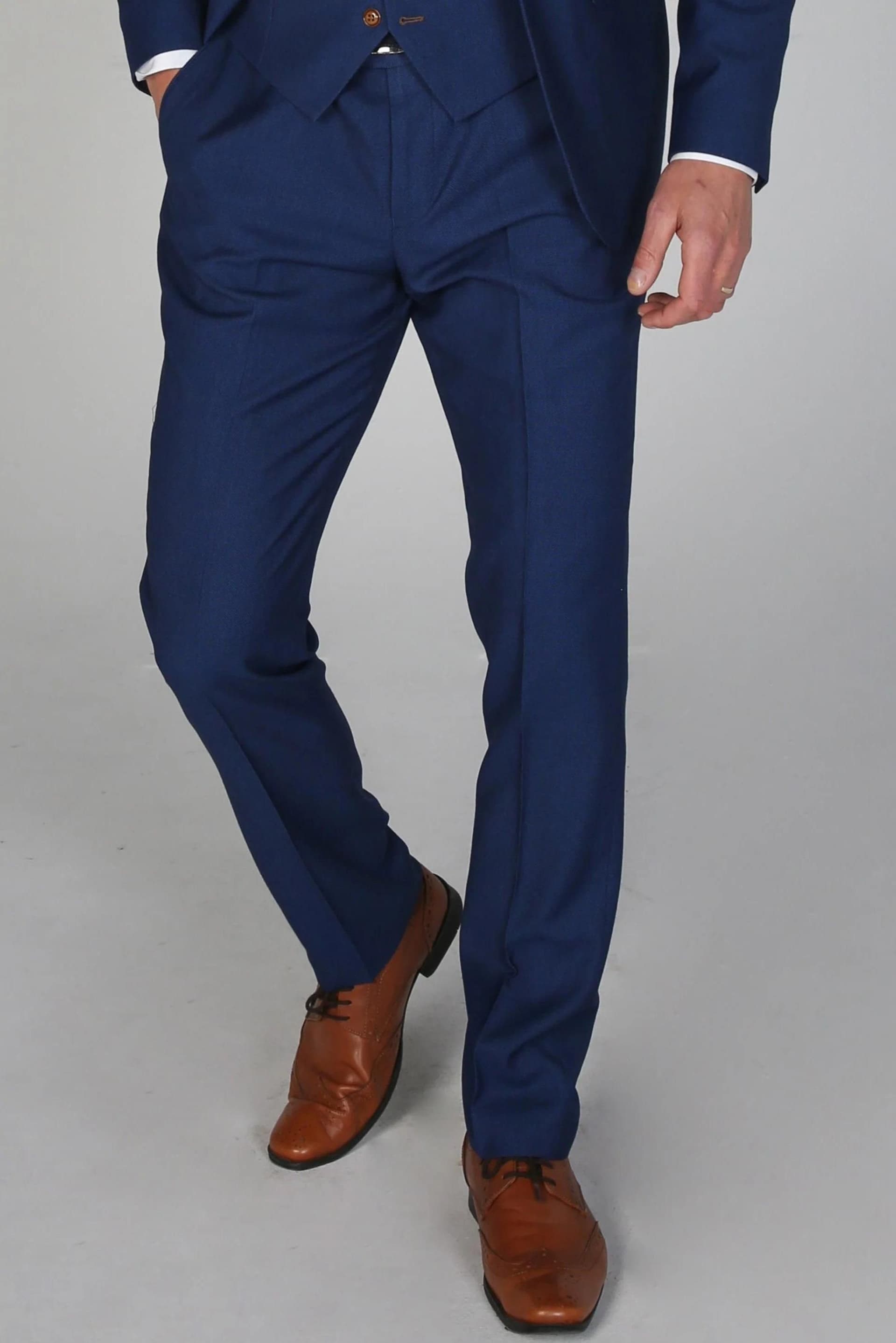 Paul Andrew Paul Andrew Blue Formal Trousers for Men