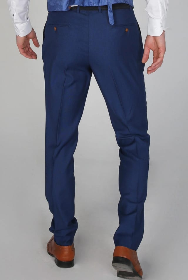 Paul Andrew Paul Andrew Men's Mayfair Plain Formal Trousers in Blue - 2