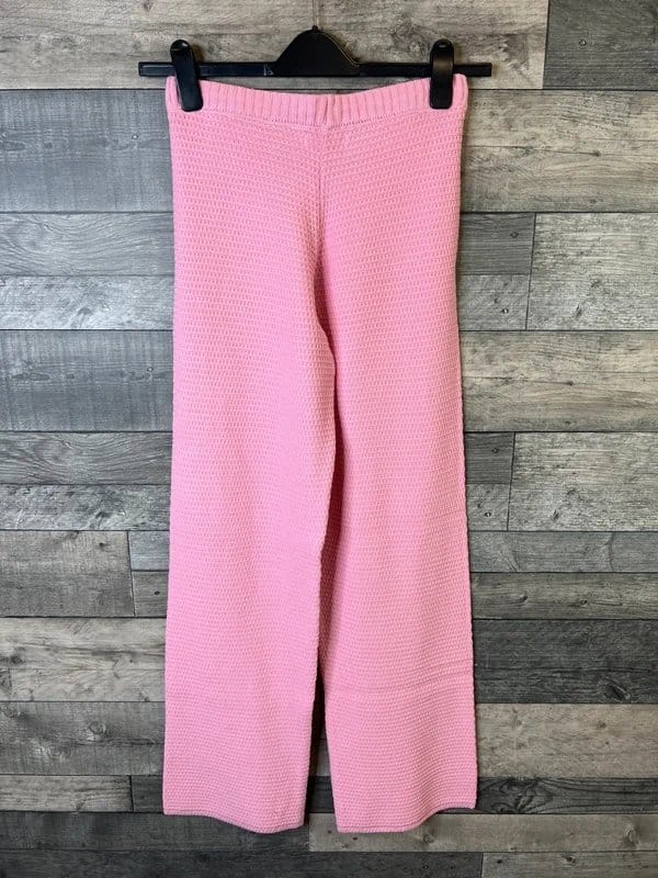 the frolic The Frolic ASOS Womens Crochet Trousers Size UK 10 Pink Summer Boho Lace Trim - 1