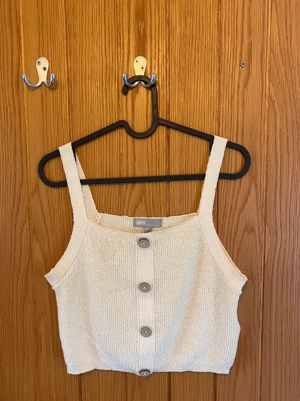 ASOS Cream buttoned crop top