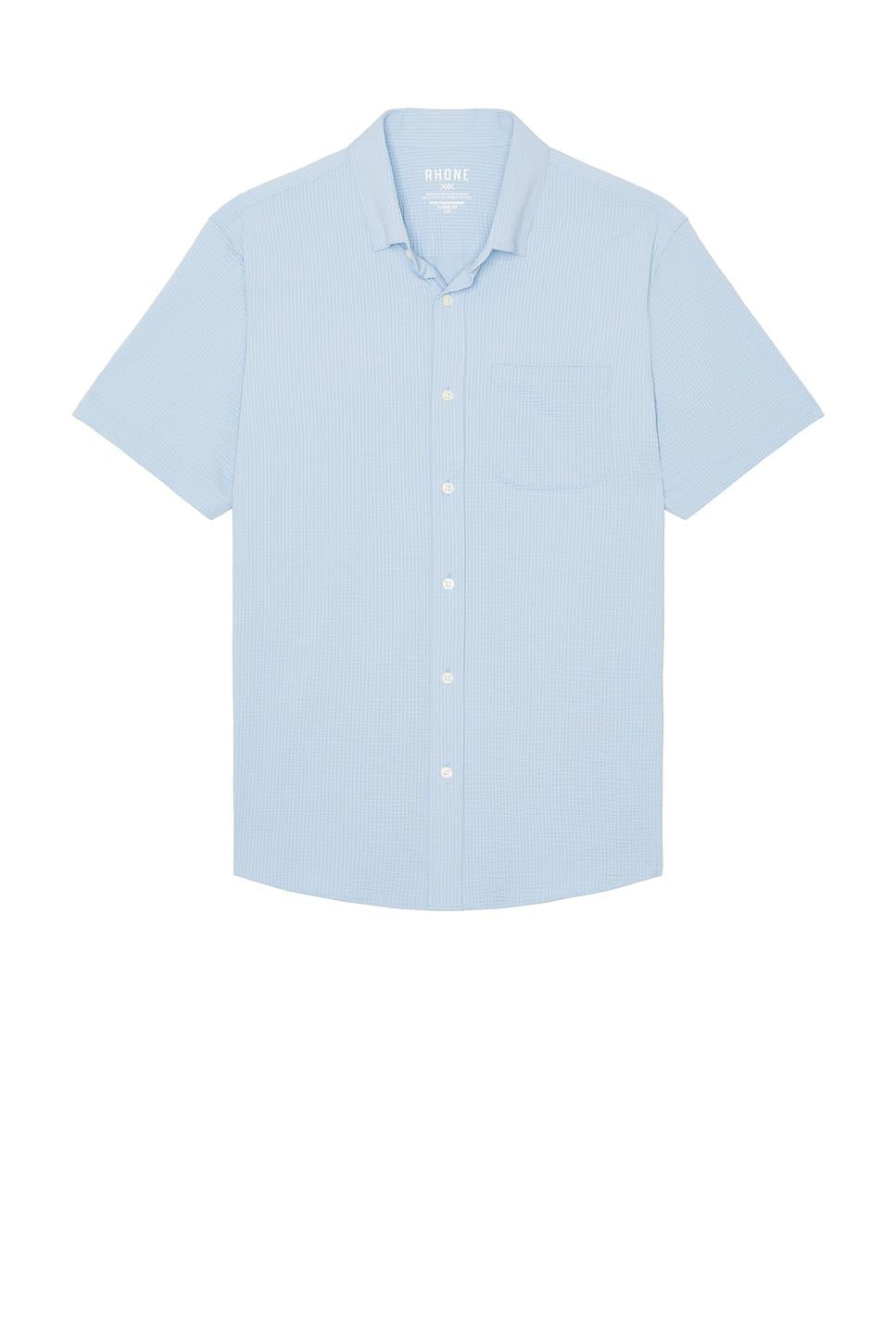 revolve Rhone Light Blue Seersucker Shirt