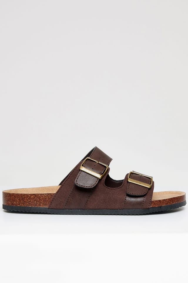 Threadbare threadbare Men's Slip On Two Buckle Strap Sandals in Brown - 2