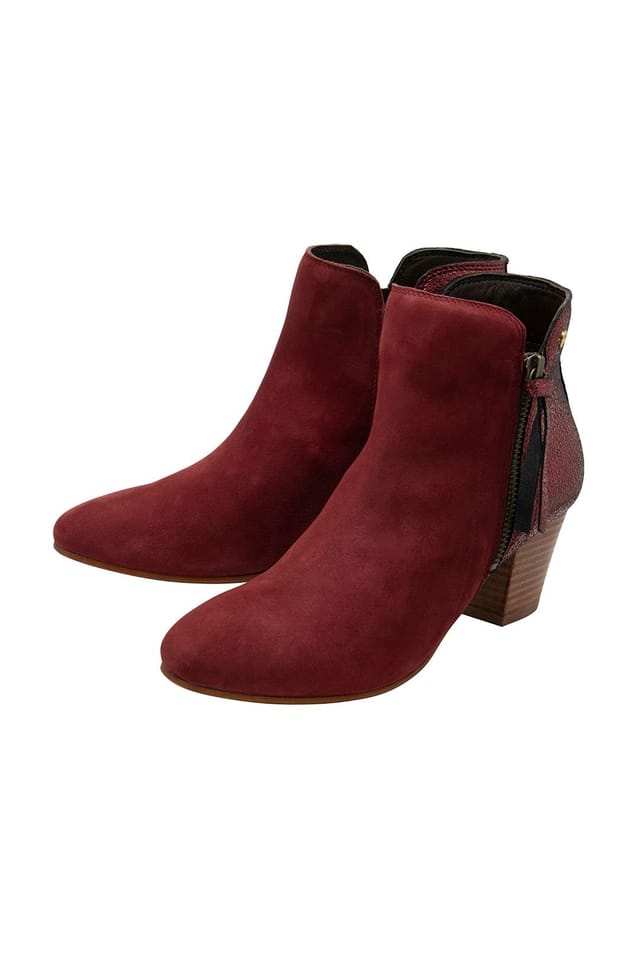 Ravel Ravel Women's 'Tay' Suede Heeled Ankle Boots in Burgundy - 2