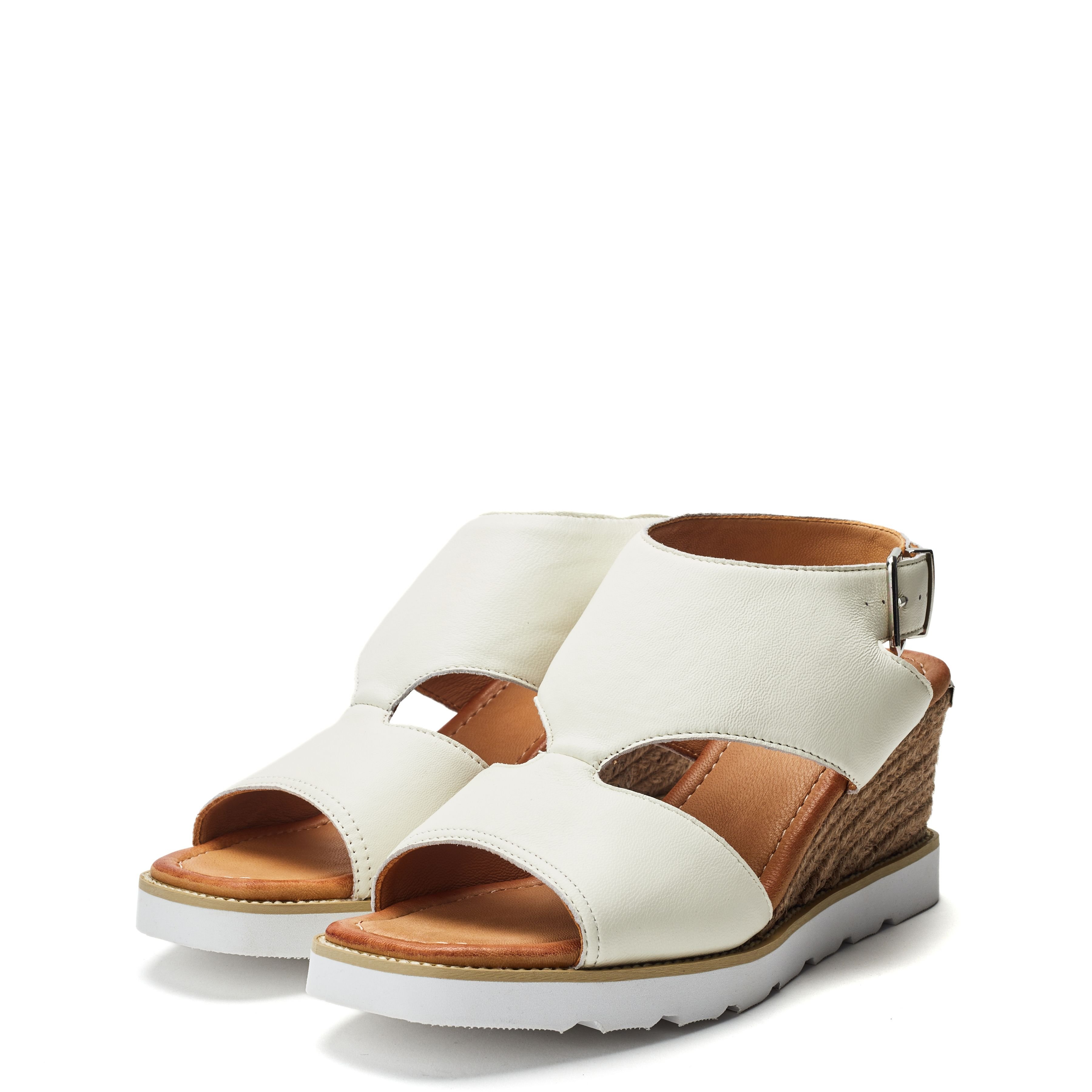 Moda In Pelle Moda In Pelle Women's 'Mapel' Leather Wedges in White - 2