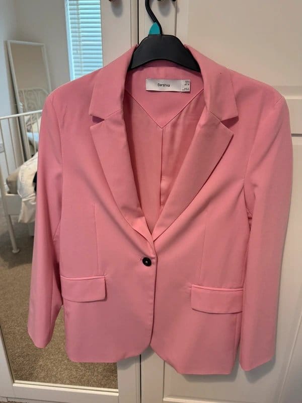 Bershka Pink Satin Blazer