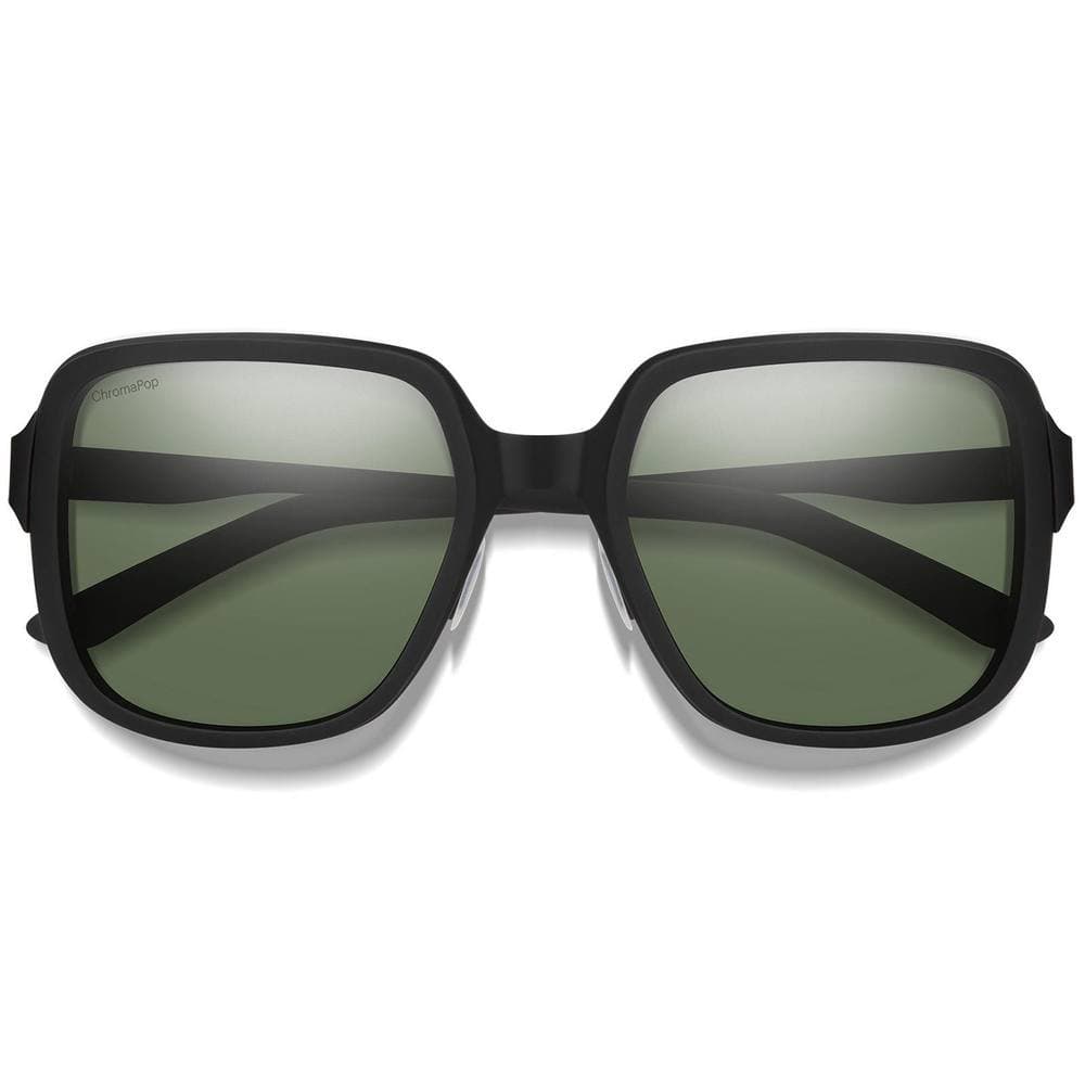 Smith Smith Women's Square Matte Black ChromaPop Polarized Green Aveline