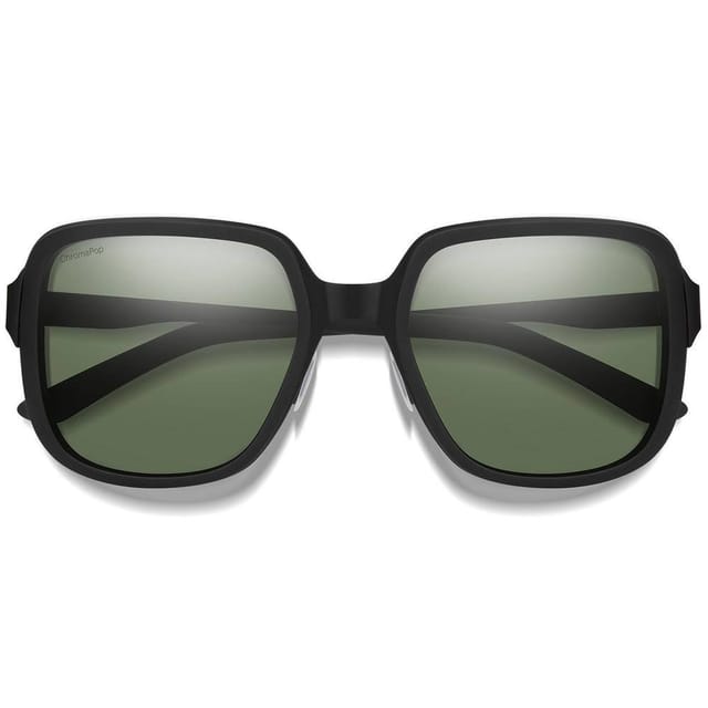 Smith Smith Women's Square Matte Black ChromaPop Polarized Green Aveline - 2