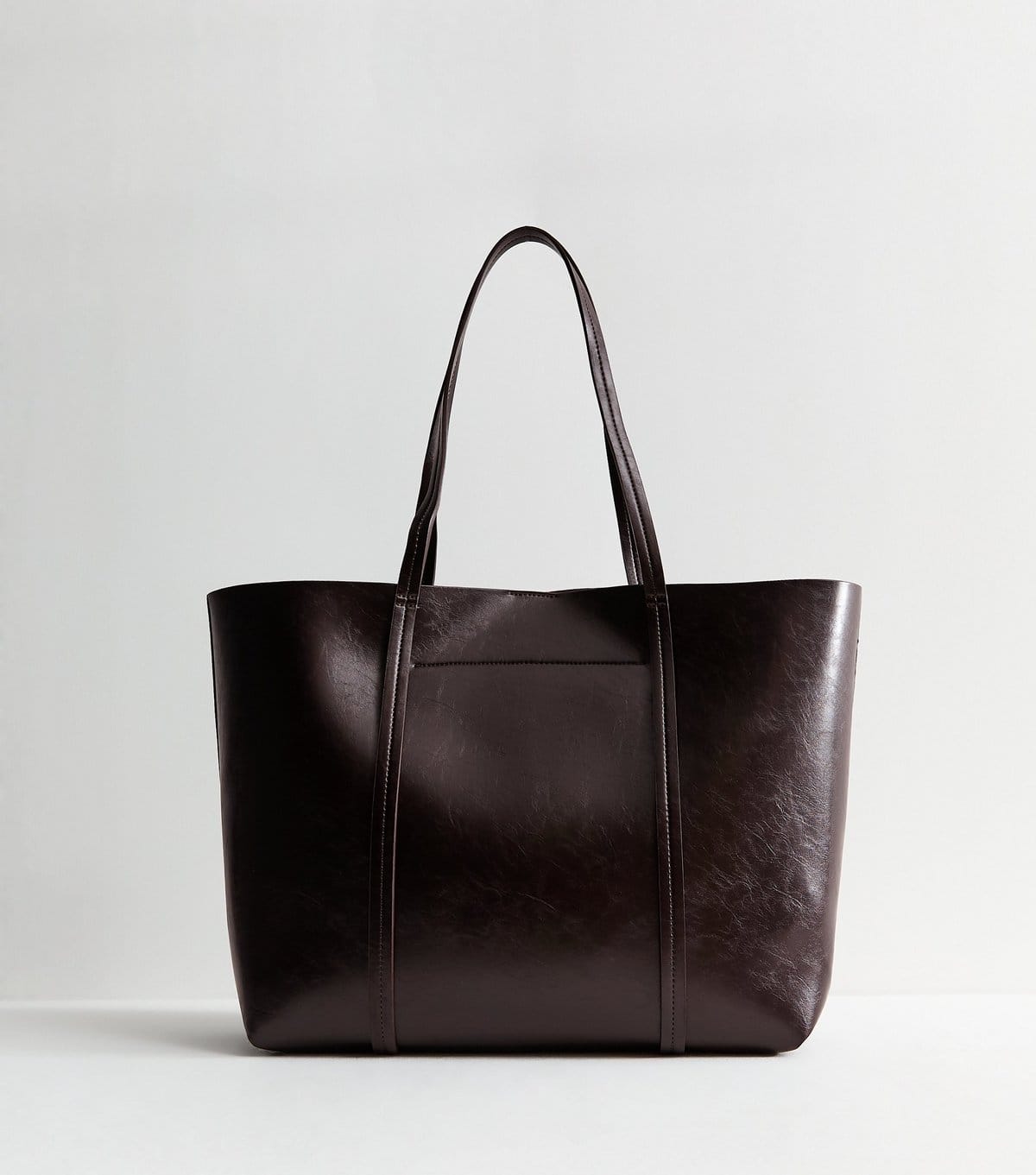 New Look Dark Burgundy Faux Leather Plain Tote Bag New Look - 4