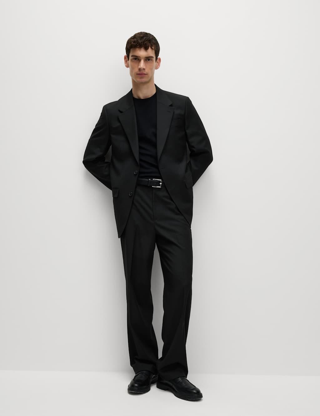 M&S Black Relaxed Fit Stretch Ultimate Suit Trousers