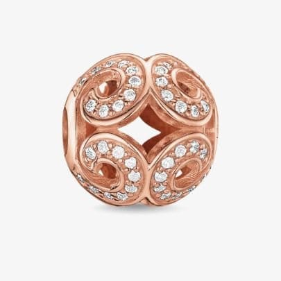Thomas Sabo THOMAS SABO Women's Rose Gold Plated Cubic Zirconia Glittering Wave K0027-416-14 - 1