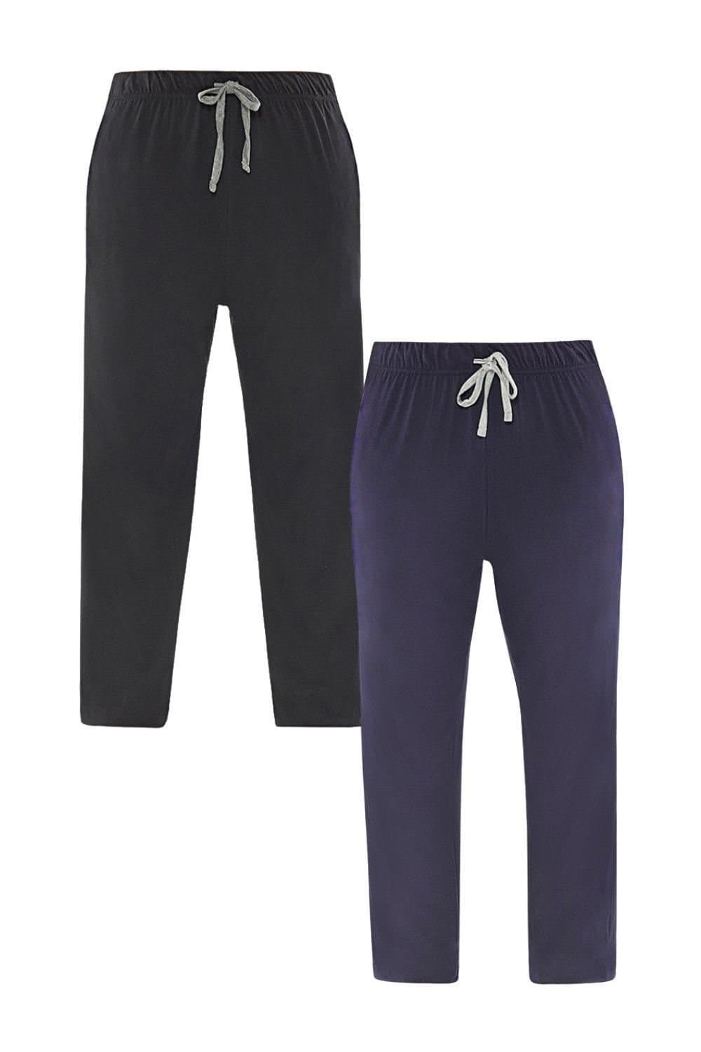 Just Essentials Just Essentials Men's Mens 2 Pack Jersey Pyjama Trousers in Navy