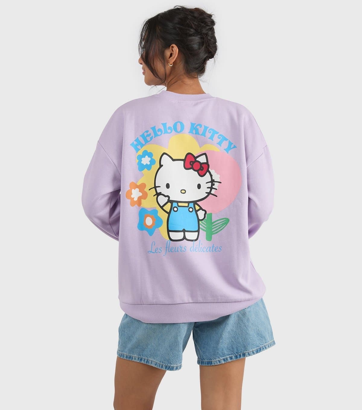 New Look Women's Skinny Dip Purple Hello Kitty Print Sweatshirt New Look