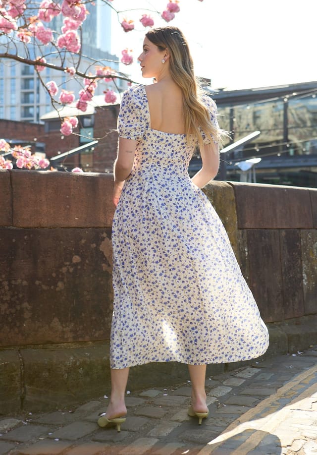 Lily and Lionel Lily and Lionel Women's April Button Front Floral Print Midi Dress In Multi - 3
