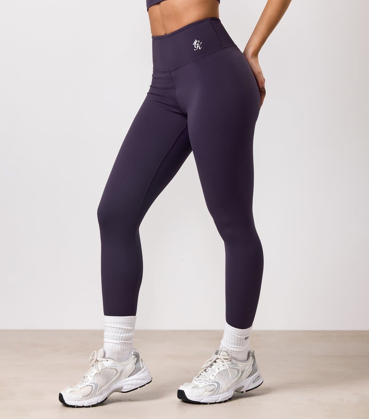 Gym King Gym King Dark Purple Logo Leggings