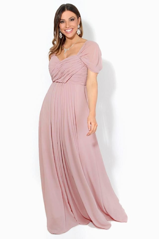 KRISP KRISP Women's Multiway Neckline Occasion Maxi Dress in Nude - 2