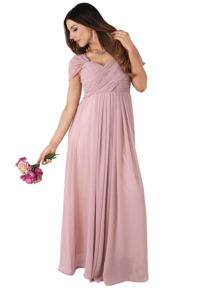 KRISP KRISP Women's Multiway Neckline Occasion Maxi Dress in Nude - 3