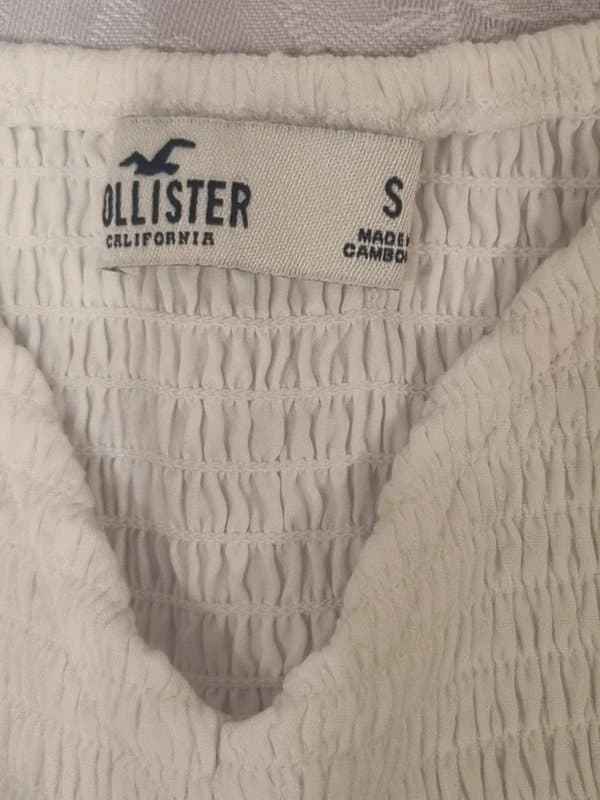 Hollister Hollister white summer top with polka dot texture NWOT size S