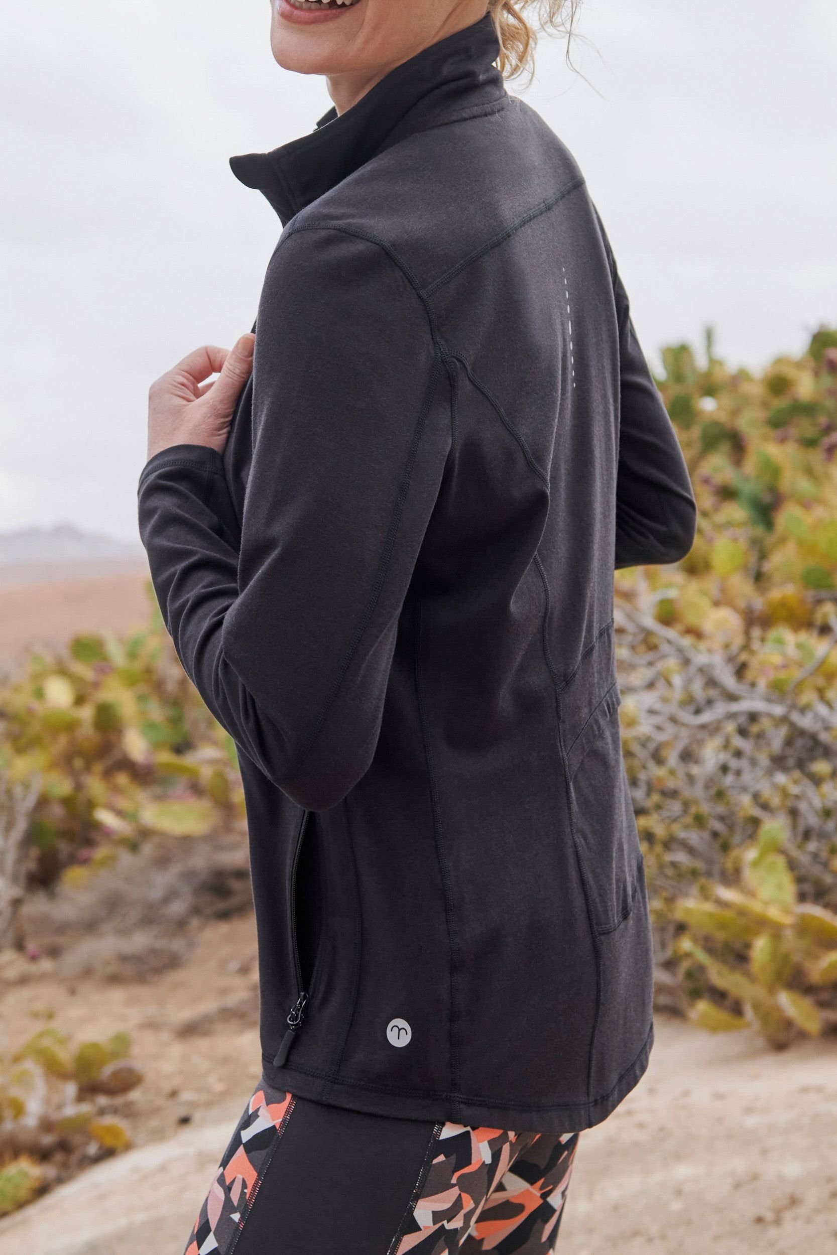 WoolOvers WoolOvers Women's Action Zip Through Sweatshirt in Black - 2