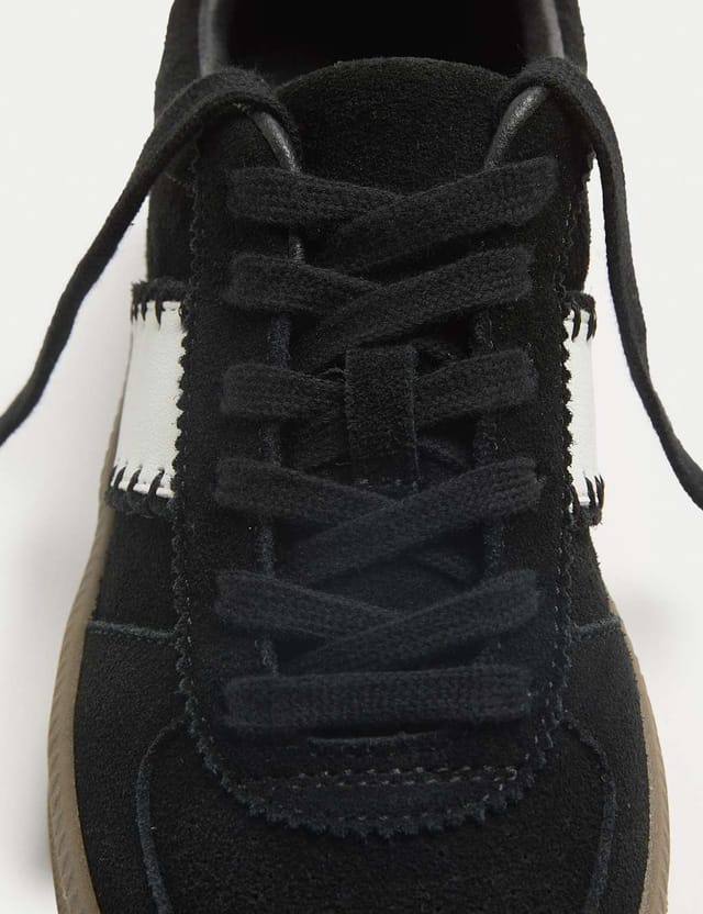 Marks & Spencer M&S Suede Side Detail Platform Trainers Black Mix - 2