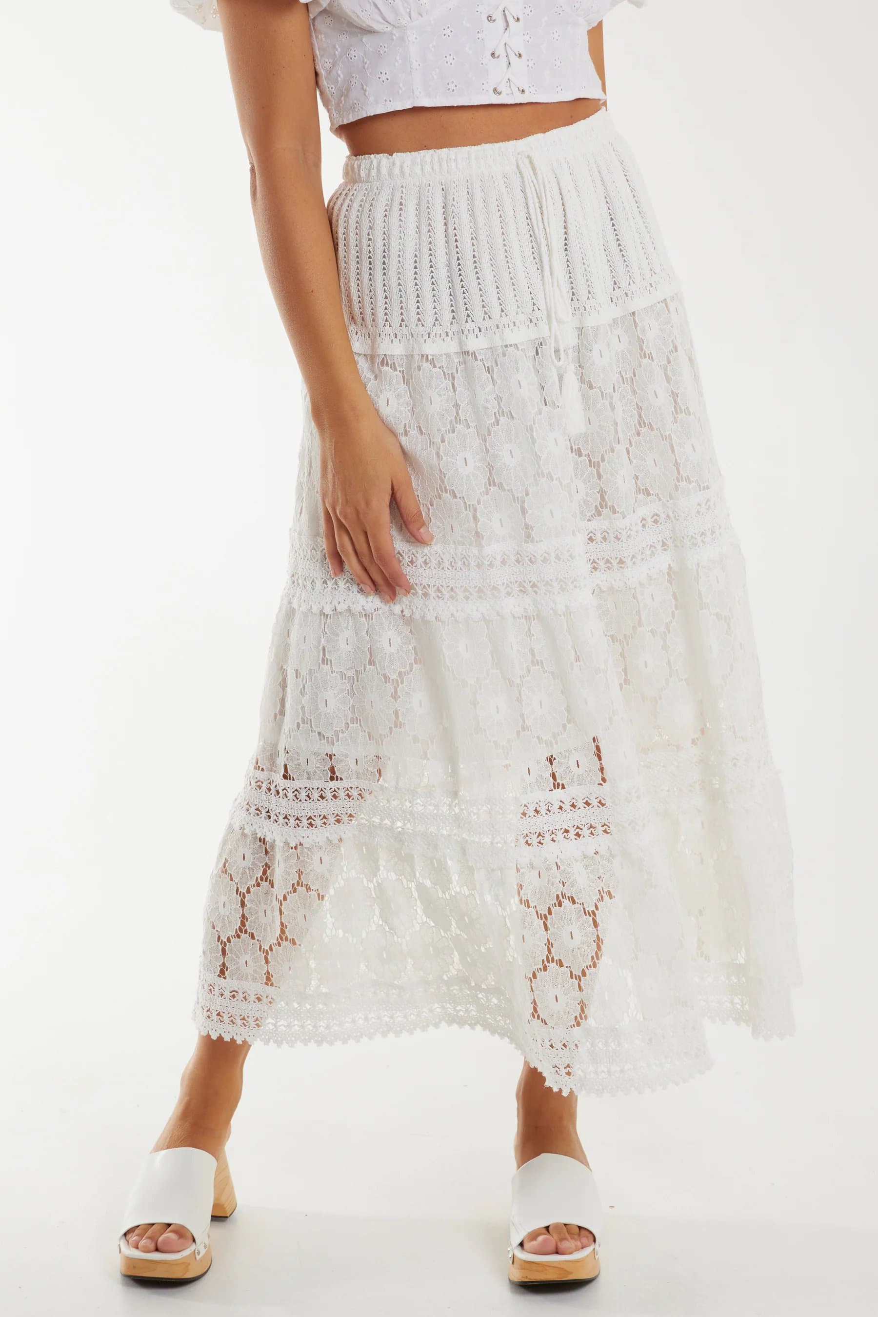 Blue Vanilla Lace Maxi Skirt